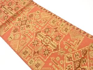 じゅらく製　本場筑前博多更紗模様織出し名古屋帯